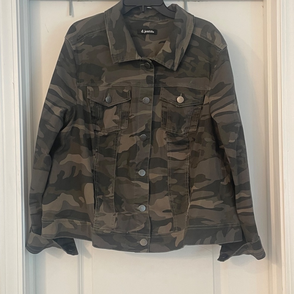 Army Green Camo Jean Jacket